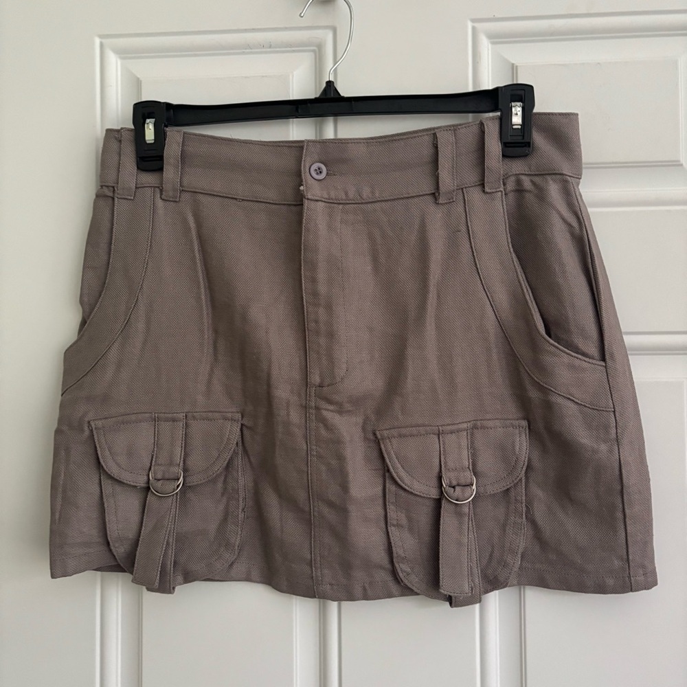 ❤️2/$15 or 3/$21❤️NWT Fashion Nova Grey No Promises Cargo Mini Skirt, Size XL - Picture 4 of 13